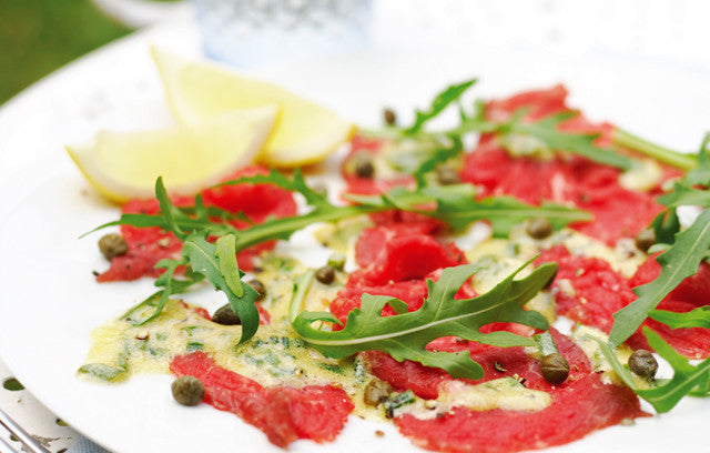 October's Recipe of the Month -- Beef Carpaccio with Mustard Aioli and Blue Cheese Croutons