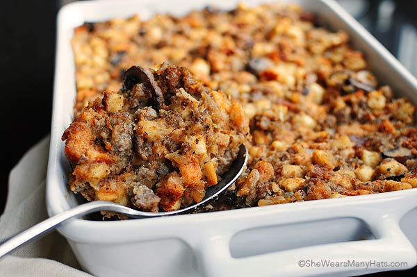 November Recipe of the Month - Michell's Sourdough Stuffing with Mushrooms and Sausage